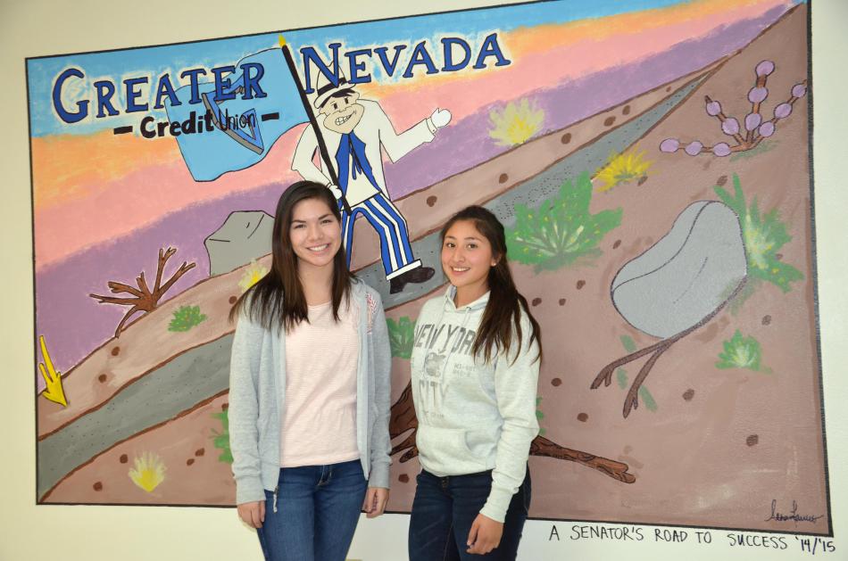 CHS Student Tellers Lesly and Elizabeth appear in Greater Nevada Credit Union educational videos.