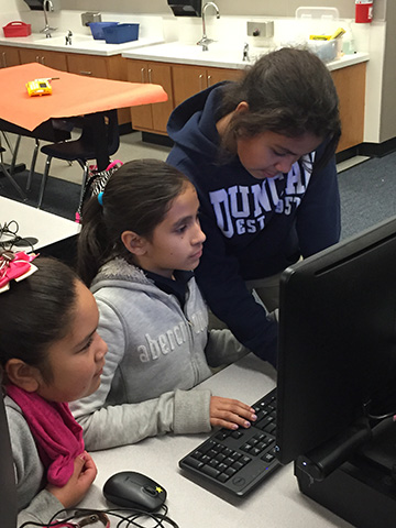 The Math and Technology Program offers third, fourth and fifth grade students the opportunity to learn how to code.