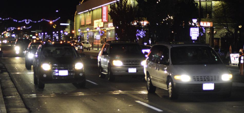 Traffic lines up downtown Carson City as Holiday Crawl festivities take place
