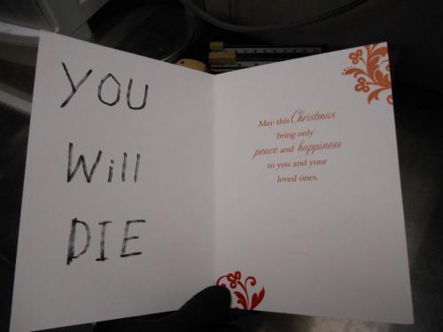 A Christmas card sent in December 2014 to Carson City Judge John Tatro.