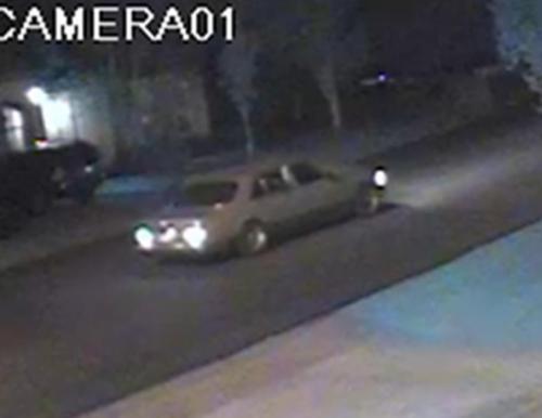 The suspect's vehicle caught on video.