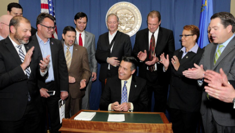 Gov. Sandoval signs AB 1, SB 1, 2, & 3. Thanks to @SHillforNevada, the @DiversifyNevada team & #nvleg for your hard work.