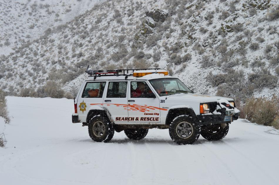 Carson City Sheriff's Office Search and Rescue Jeep on Brunswick Canyon Road in east Carson City.
