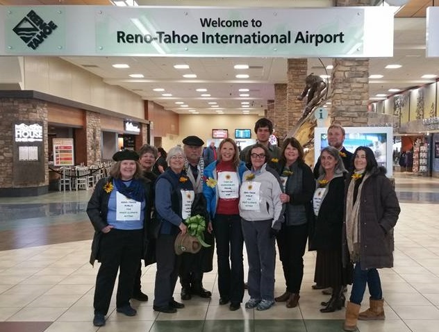 Peaceful Climate Activists inside Reno-Tahoe Int'l. Airport