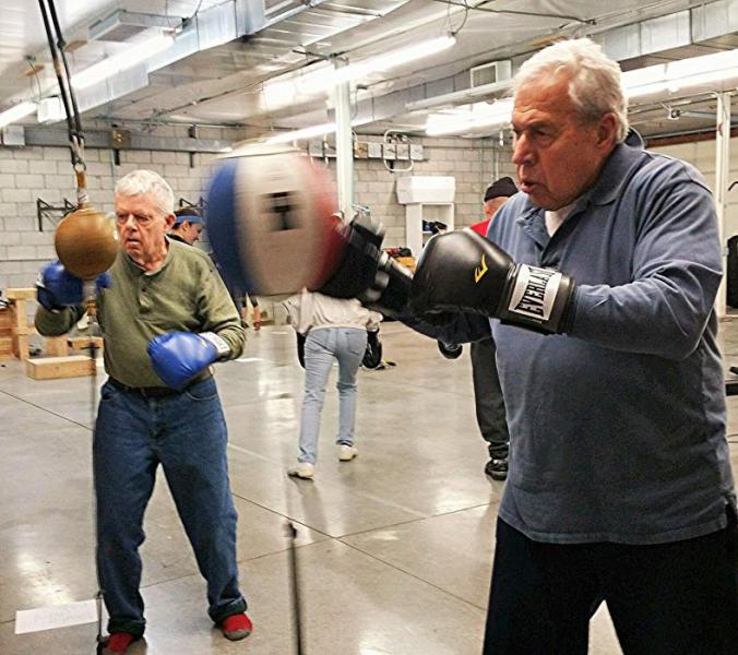 Photo courtesy Tazmanian Boxing Club, where clients are shown working the speed bag.