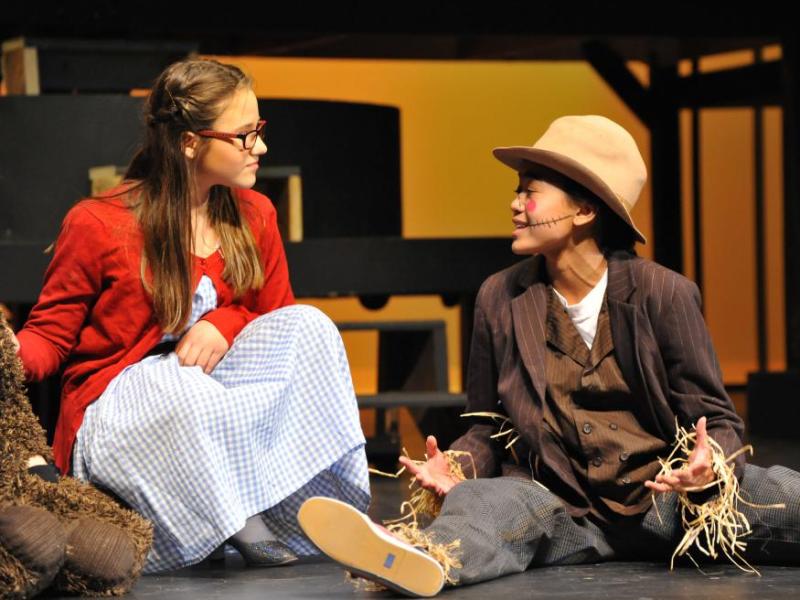 Photo courtesy Shani Nichols. Hannah Walker as Dorothy (left) and Sophia Sayson as the Scarecrow.