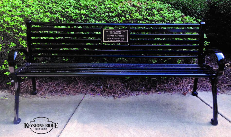Schenley bench with plaque. Photo courtesy of Carson City Chamber of Commerce