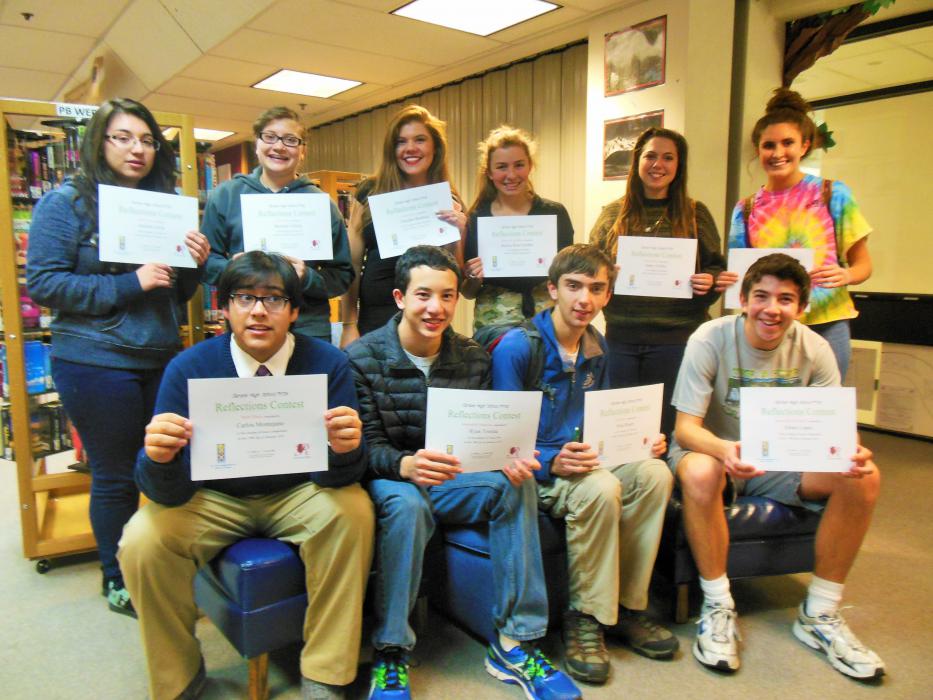 The top three finalists in four categories at the 2015-16 CHS Reflections Art Contest.