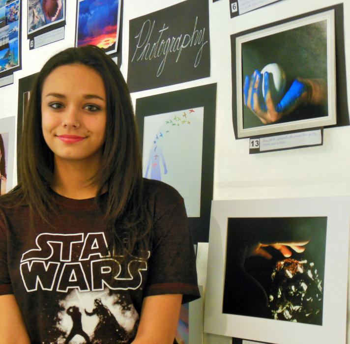 Photography finalist Sydnie Schuller with her second and third place entries.