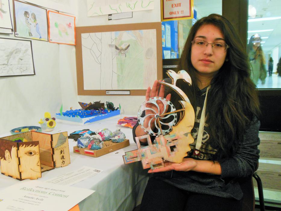 Visual Arts finalist Annette Avila with her winning entry entitled 