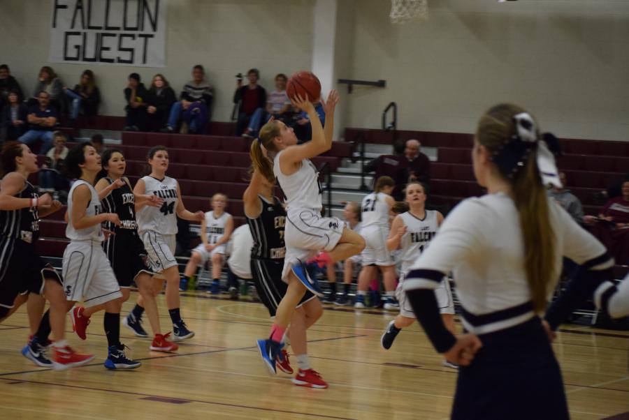 Sophomore Aleyna Gilson shoots a basket