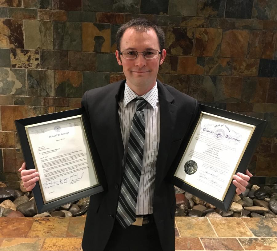 Jacob Watts was appointed by Gov. Brian Sandoval to serve the Nevada State Board of Nursing.