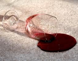 Wine Spill on Protected Carpet