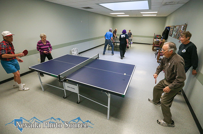 Seniors practice table tennis at the Carson City Senior Citizens Center. Cathleen Allison, Nevada Photo Source