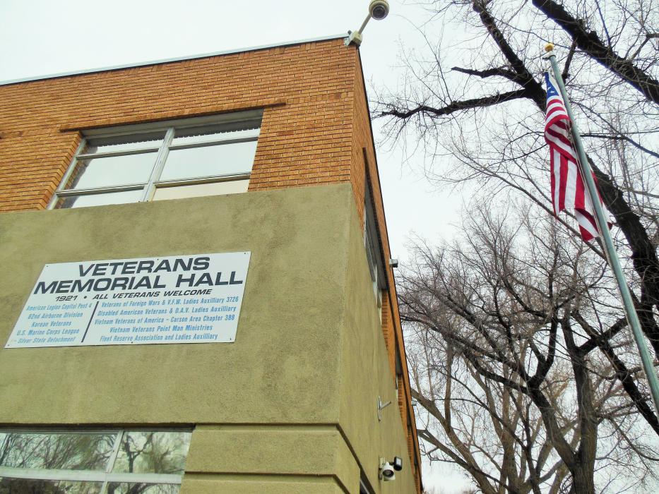 Veterans Memorial Hall at the corner of 2nd and Curry streets in downtown Carson City.
