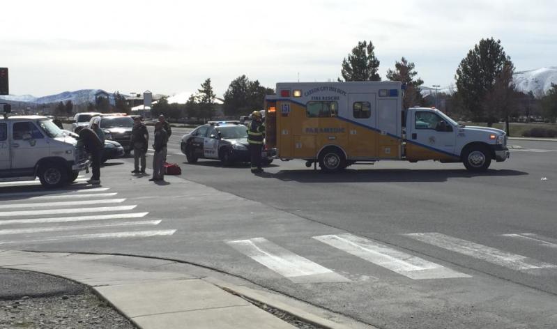 A Carson City woman died Saturday at the intersection of North Carson Street and College Parkway. Photo by Ron Brotherton