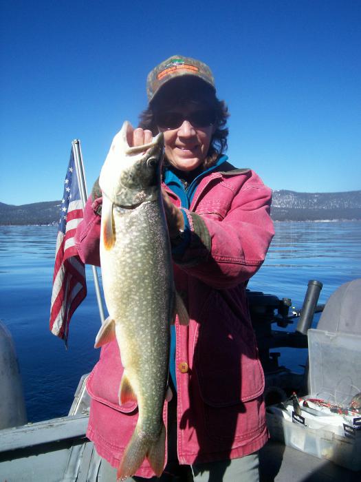 Deanna Ness with her catch of the day.