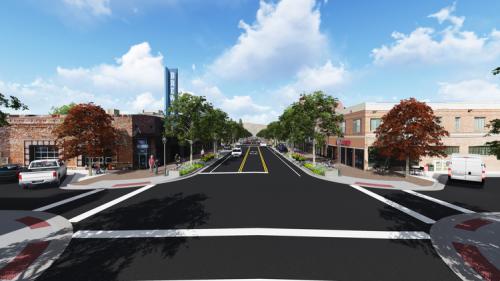 Rendering of Carson Street facing north.