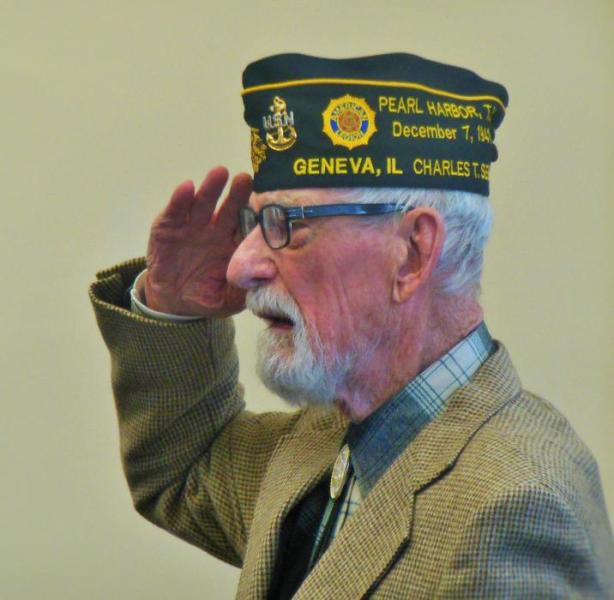 World War II veteran and Pearl Harbor survivor Charles Sehe, who served on the USS Nevada BB-36.