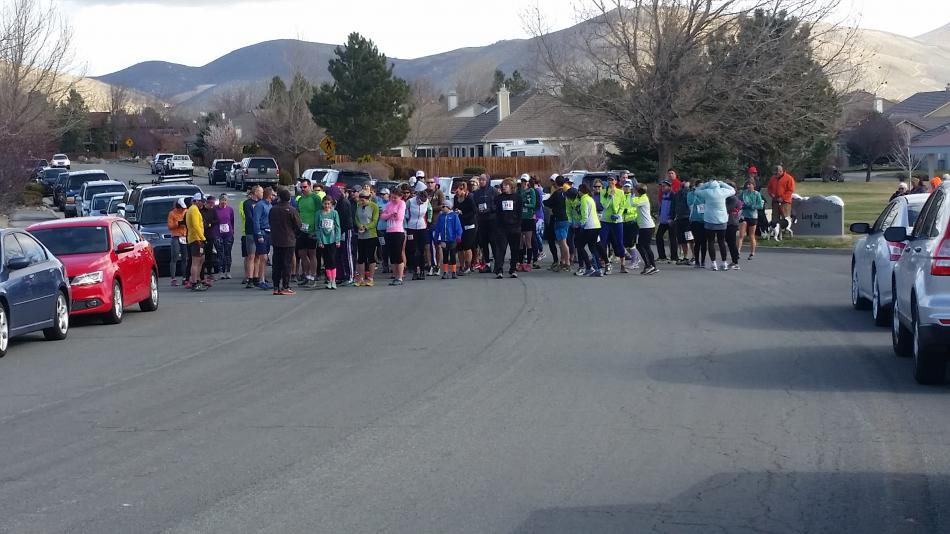 Participants gather at the starting line near Long Ranch Park in Carson City