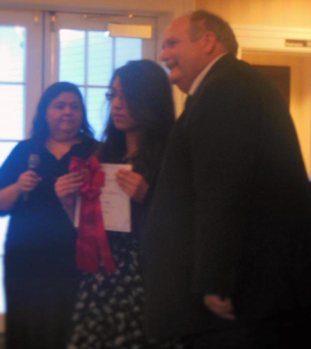 CHS Junior Annette Avila receives third place for her visual arts entry.