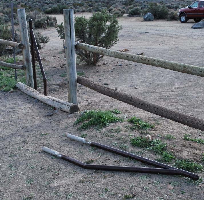 As seen here someone destroyed property to gain access to restricted trails.