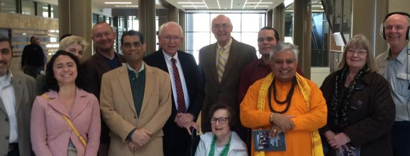 Some of the religious leaders gathered on the occasion with UNR President Dr. Marc A. Johnson (standing fifth from right).