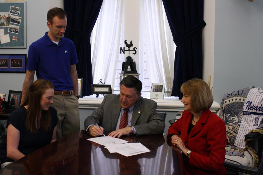 Assemblyman PK O’Neill, son Philip, daughter-in-law Alyssa and wife Nancy, files for Assembly District 40 re-election.