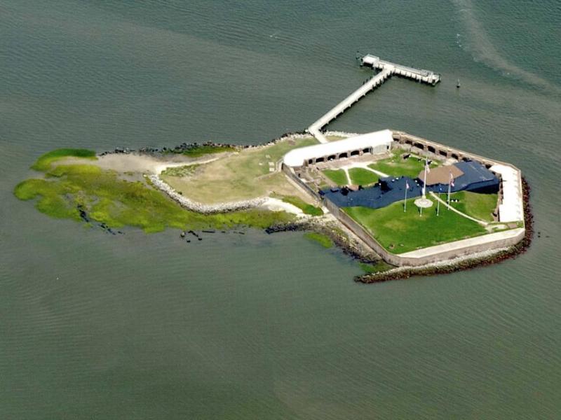 Aerial view of Fort Sumter today, courtesy wikipedia.