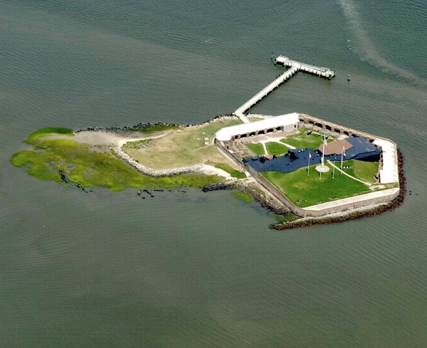 Aerial view of Fort Sumter today, courtesy wikipedia.