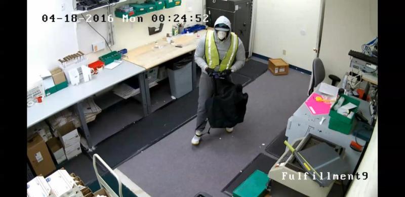 Surveillance from Monday's burglary at the BofA building in Carson City.