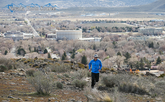Kevin Bigley trains for the upcoming Escape from Prison Hill Half Marathon in Carson City. Cathleen Allison, Nevada Photo Source