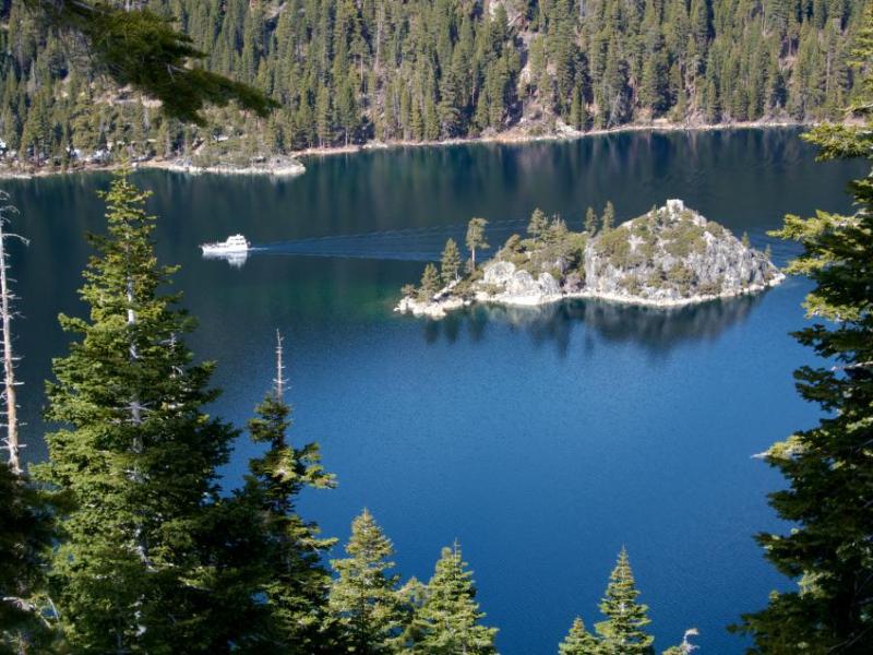 Fannette Island in Emerald Bay at Lake Tahoe.