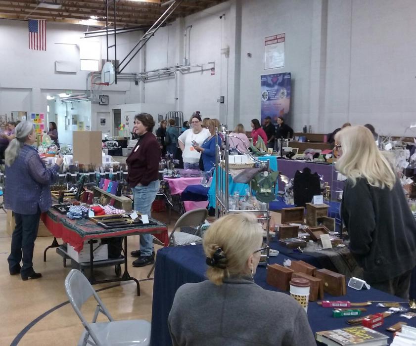 The Earth Spirit Faire inside the gym at the Community Center.
