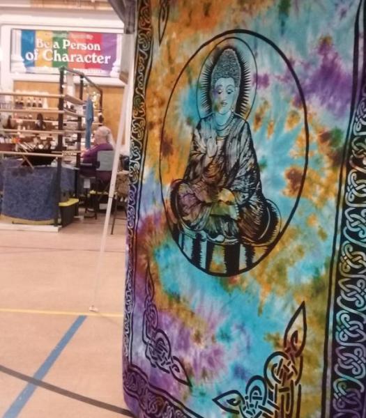 A tapestry on display at the Earth Spirit Faire.
