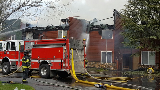 Fire on Ala Wai in Tahoe Keys neighborhood. Photo courtesy of South Lake Tahoe Fire and Rescue