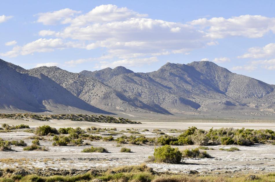 One of the major faults in the Gerlach, Nevada area runs along the Granite Range from town. Photo by Jack Hursh