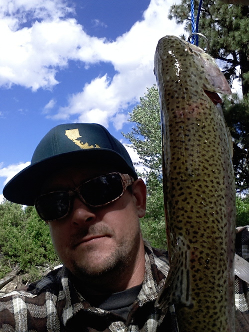 Caples manager Drew Meteer with a 2.5 pound rainbow.