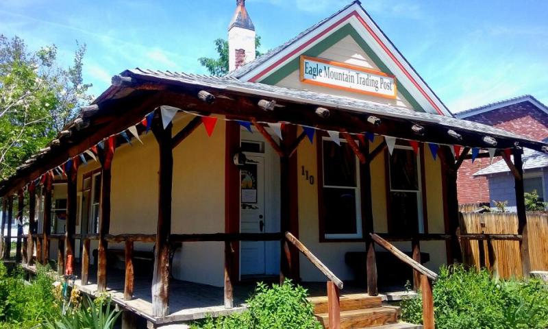 Facade of Eagle Mountain Trading Post, location of a former stage stop, livery and freight depot.