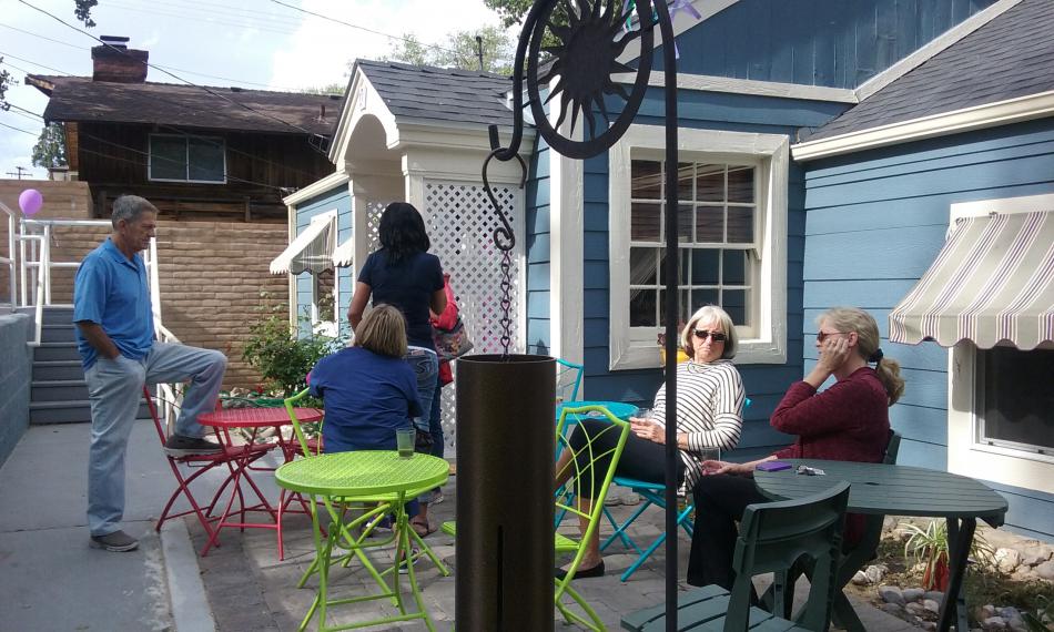 Guests on the front patio of Chi's new location Thursday afternoon at 1203 N. Nevada Street.