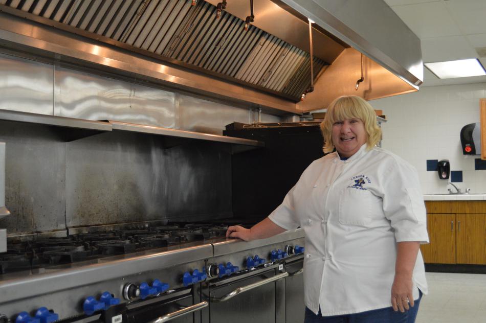 Penny Reynolds in the CHS culinary department kitchen.