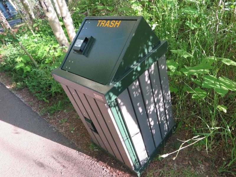 Bear resistant trash containers can be found at campgrounds and near trailheads throughout the Sierra.