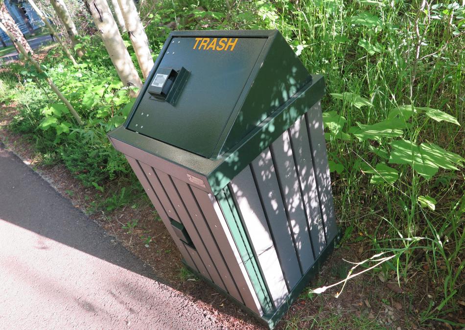 Bear resistant trash containers can be found at campgrounds and near trailheads throughout the Sierra.