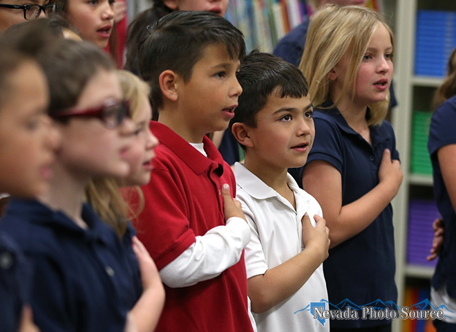 Mary Law and the Seeliger Singers rehearse at Seeliger Elementary School in Carson City. Cathleen Allison, Nevada Photo Source