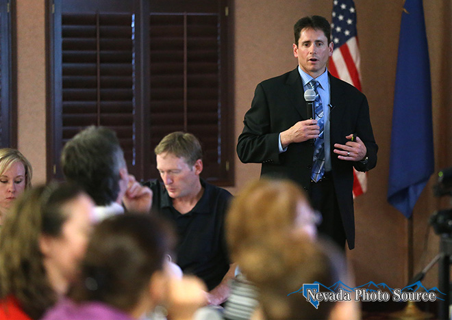 Nevada Division of Investigations Lt. Andy Rasor speaks at a Partnership Carson City symposium.