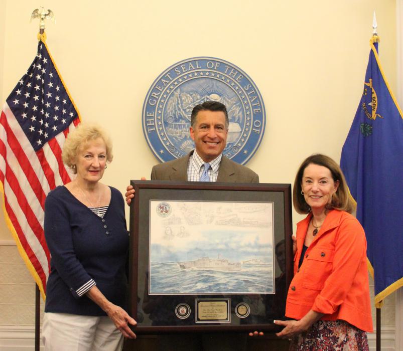 Carolyn Southard, Gov. Brian Sandoval and Susan Crowell.