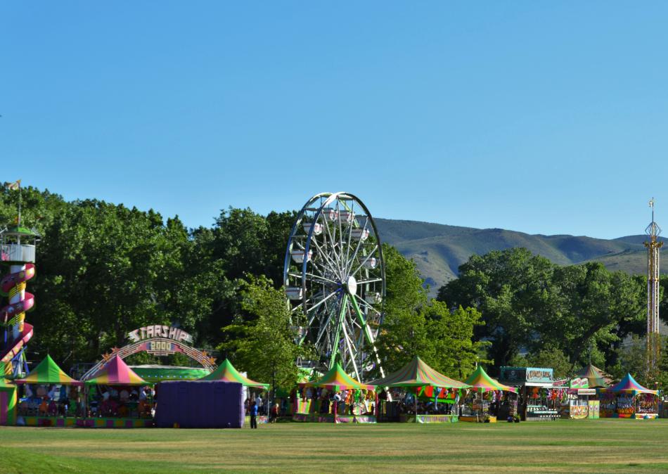 Carnival rides at the Nevada Sate Fair in Mills Park.