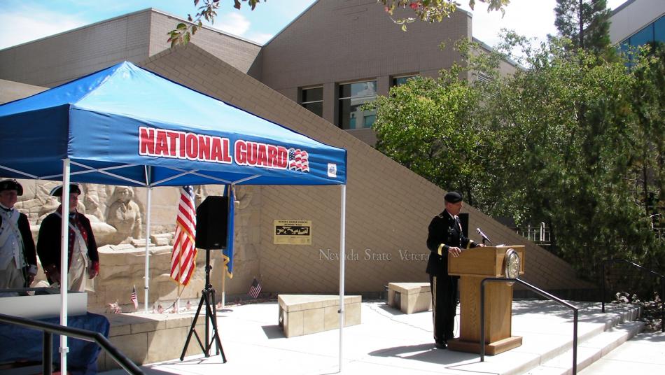 Brig. Gen Zachary F. Doser of the Nevada National Guard presents the Army Birthday message.