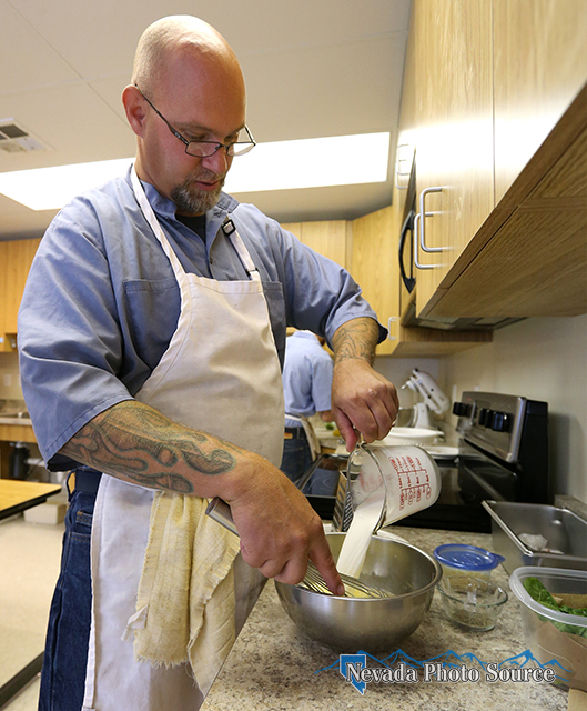 Inmate Ricky McDonald works in a culinary class at the Carson City correction center. Cathleen Allison, Nevada Photo Source