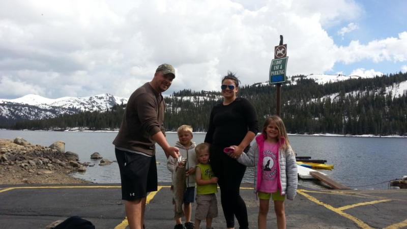 Jackson Gudel caught this 3.5 pound rainbow at Caples Lake Resort.